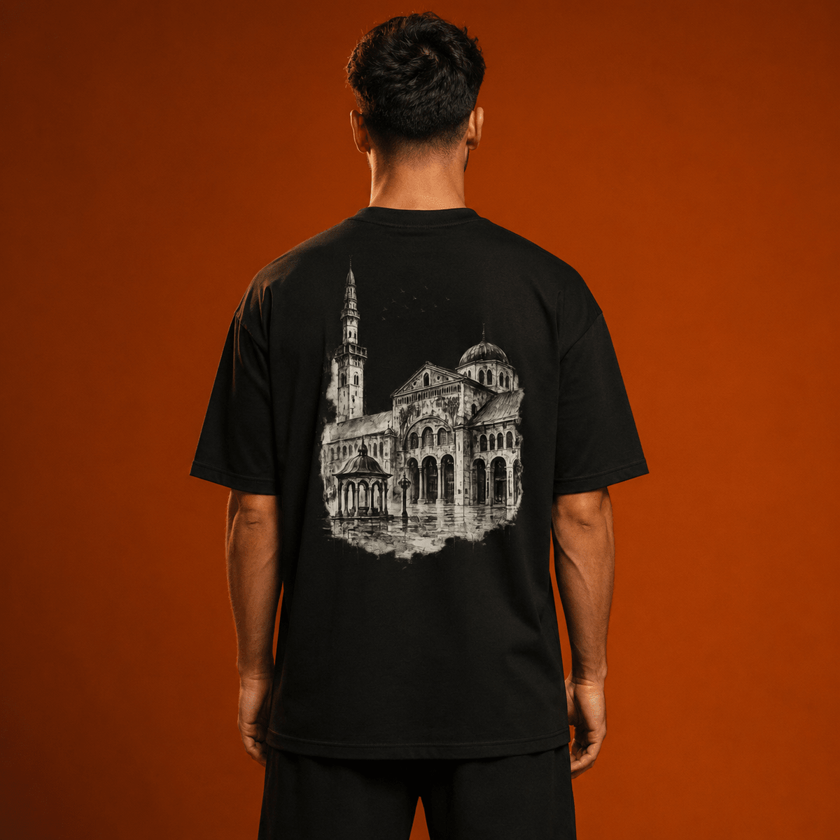 The Umayyad Mosque – T-shirt - أثر | ATHARأثر | ATHARBlackThe Umayyad Mosque – T-shirt