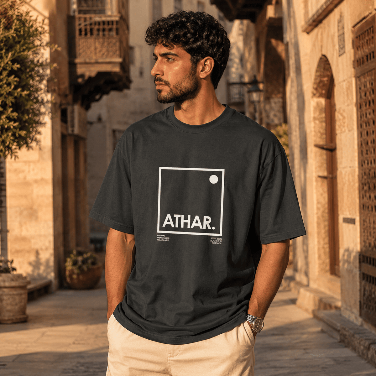 تيشيرت الإطار | ATHAR - أثر | ATHARأثر | ATHARBlackتيشيرت الإطار | ATHAR